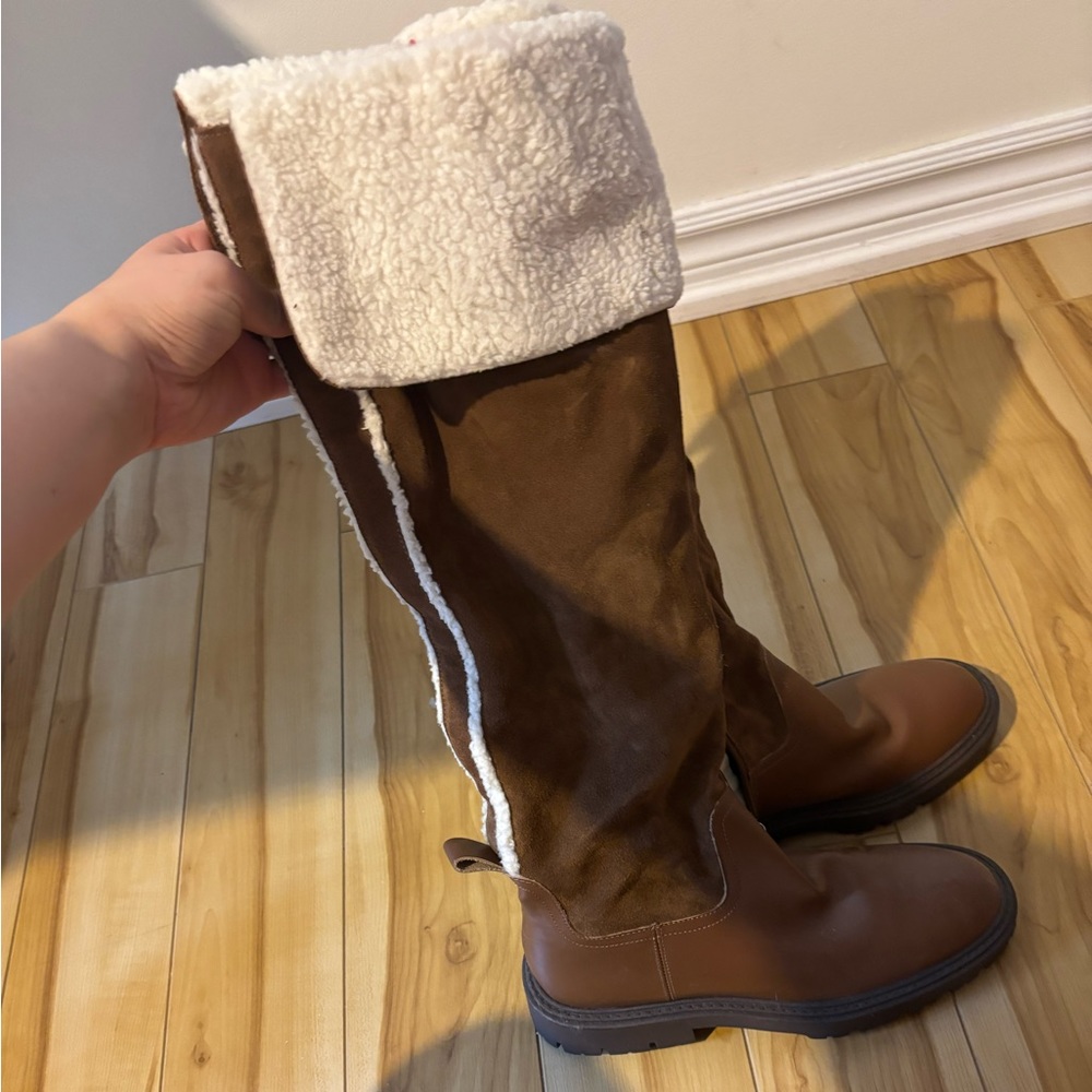 Zara leather boots, knee high